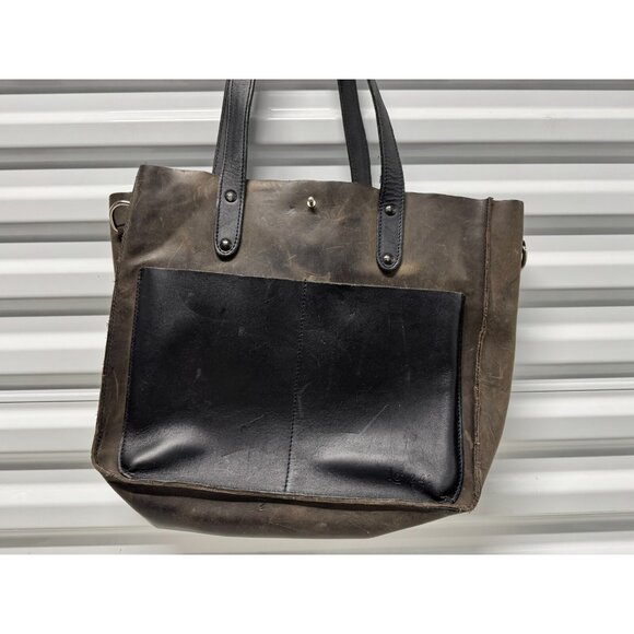 Women Business Shoulder bag Genuine Leather Everyday Purse Black & Brown - Picture 2 of 4